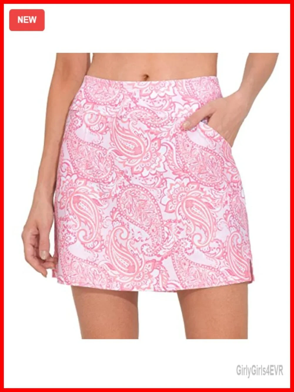 High Waisted Athletic Skort with 4 Pockets for Tennis Golf